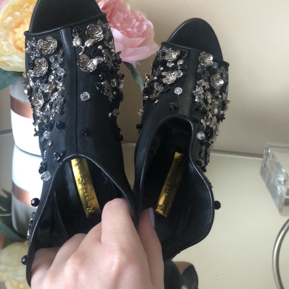 NEW Rupert Sanderson Black Studded Accents Boots - Picture 7 of 16